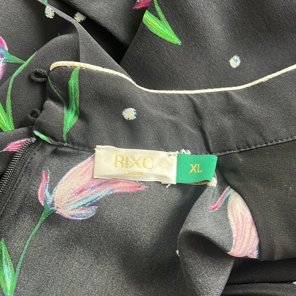 RIXO London Gabrielle Dress, Ruffled Floral Print Silk Maxi Dress Size XL - Picture 11 of 16